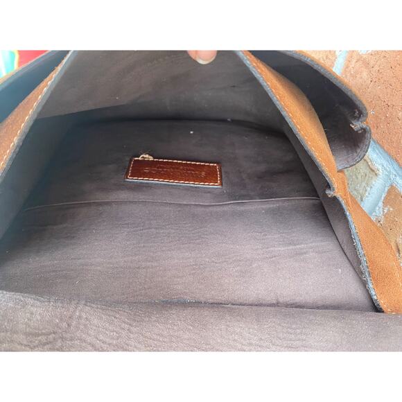 Sundance Wandering Way Small Shoulder Bag Leather & Suede Brown With Hook Latch - Picture 14 of 16